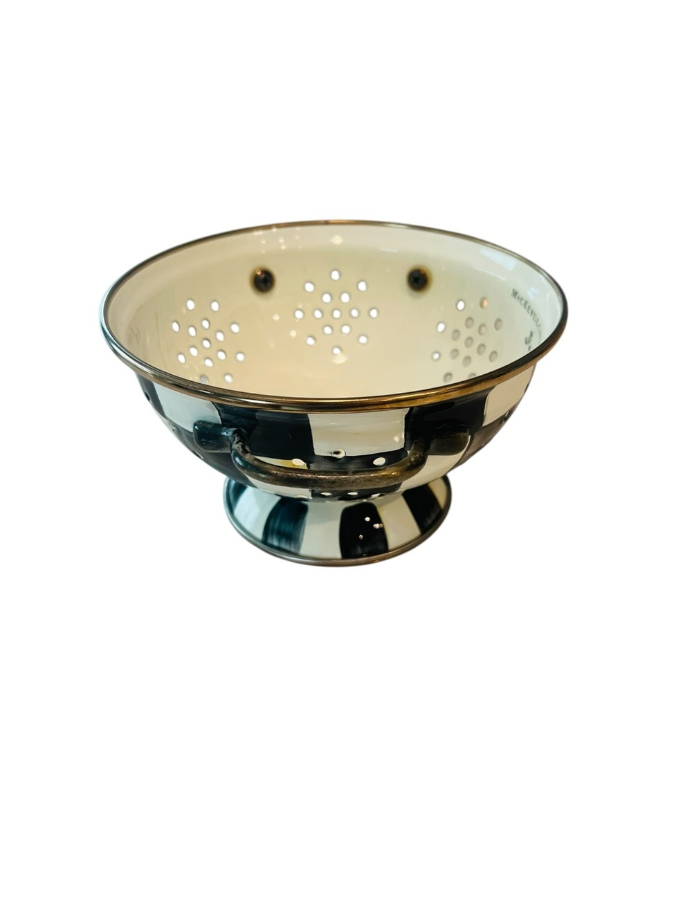 MACKENZIE-CHILDS Enamel Colander Courtly Check Small - Picture 4 of 6